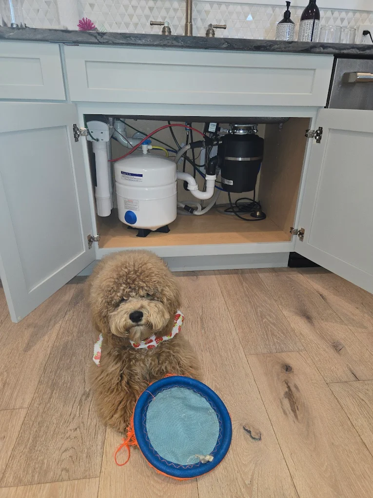 Drinking water system under kitchen sink