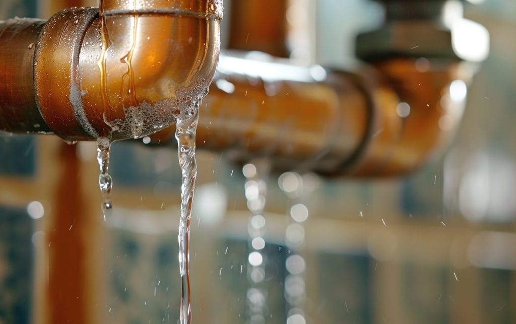 Leak in pipe detected from leak detection system
