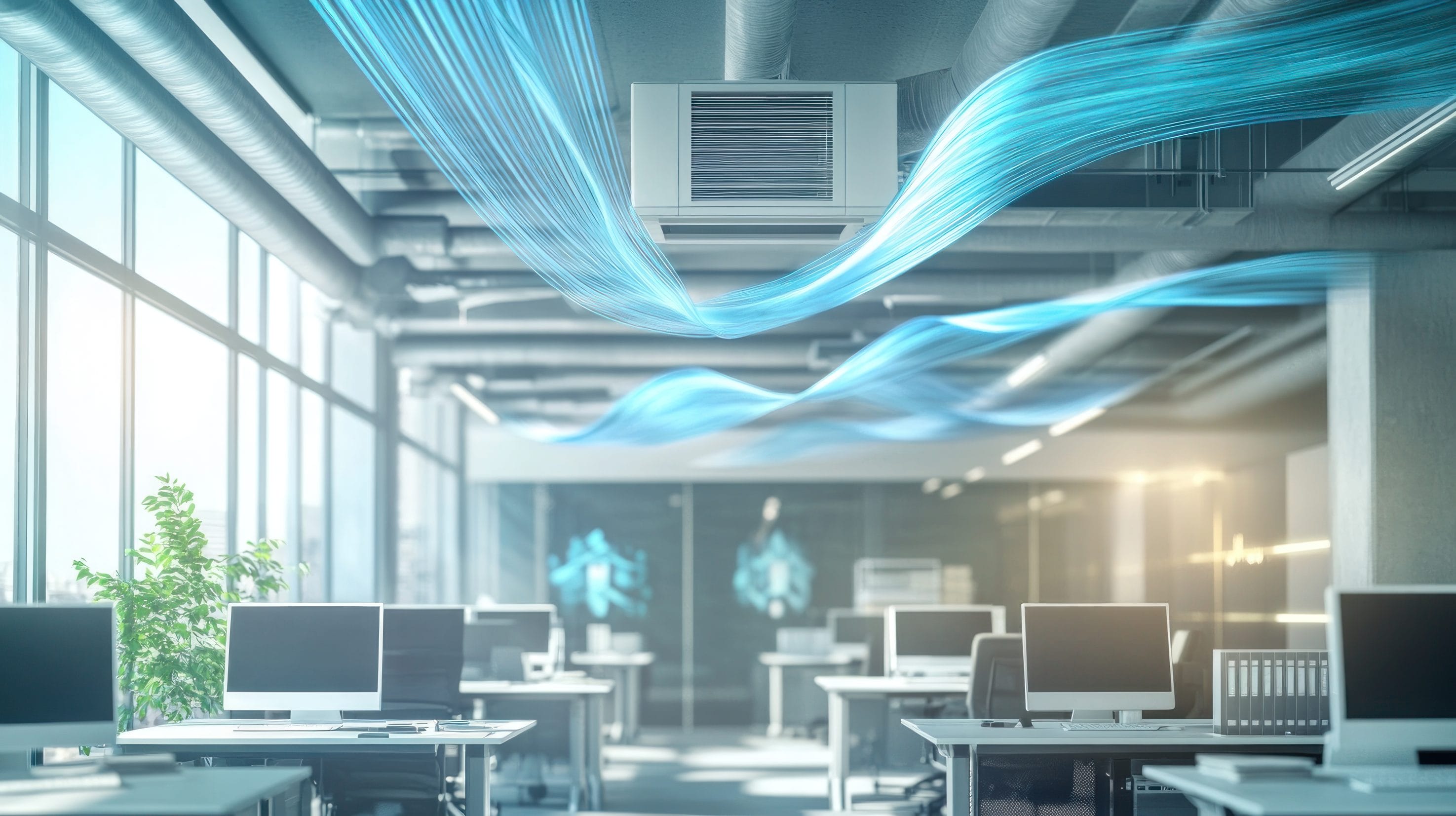air purification system in use in office