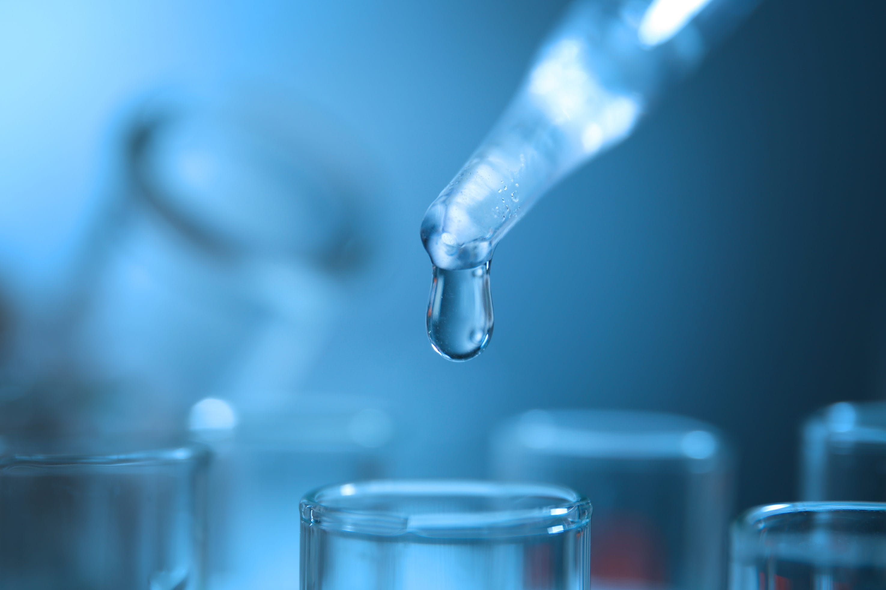 A water test in a lab.
